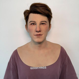 <span class=keywords><strong>Masque</strong></span> masculin en silicone artificiel personnalisable avec cheveux et barbe, visage humain, pour travestissement, fête, transgenre, <span class=keywords><strong>masque</strong></span> en silicone réutilisable - Product Image 4