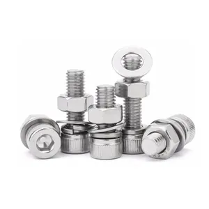 304 Stainless Steel Cup Head Cap Sems Screws Hexagon Socket Cylindrical Head Combined Screw With Standard Washer Set