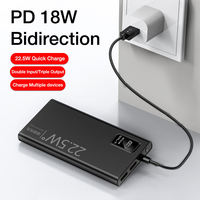 Station de charge mobile de camping à charge rapide 22,5 W, double USB, 20000 mAh, PD QC3.0, en alliage d'aluminium, mini