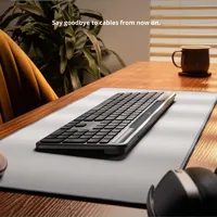 Logitech SIGNATURE SLIM SOLAR+K980 Solar Wireless Office Keyboard Bluetooth Keyboard untuk Laptop Mobile Mac Tablet IPad-Ukuran Penuh