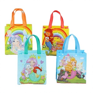 Mermaid Themed Eco-Friendly Non-Woven Fabric 7 Inch Party <b>Favors</b> Bags for Kids Girls <b>Birthday</b> Graduation Valentine's Gift Bags - Product Image 4
