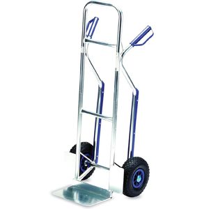 Carrello a mano in alluminio 49x48x118 cm blu, carico massimo 150 kg, per il trasporto merci - Product Image 1