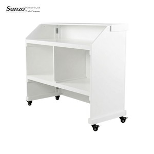 Bancone Bar <span class=keywords><strong>in</strong></span> Legno Bianco per Matrimoni ed Eventi, Rimovibile con Ruote, per Cene, Feste, Club e Arredamento Bar - Product Image 5