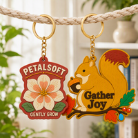 Porte-clés en silicone personnalisé style fleur, porte-clés en caoutchouc souple, porte-clés en PVC motif écureuil, porte-clés animal en silicone pour breloques de sac