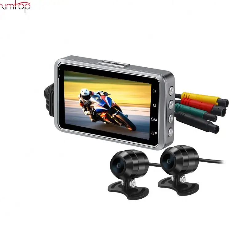 Motorcycle Dash Cam 3 Inch 1080P Dual Lens Wifi Video Recorder Motorbike Camera Sports Action Camera