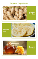 Té de Jengibre, Limón y Miel, Té 100% Herbal para la Salud, 3g*21 Sobres, Bebida Instantánea