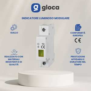 Luz Indicadora de Estado Gloca, 240V, Pantalla LED Amarilla, IP20, Plástico - Product Image 5