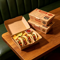 Boîte d'emballage alimentaire jetable en papier sulfurisé personnalisée Enten Packaging pour tacos et plateaux