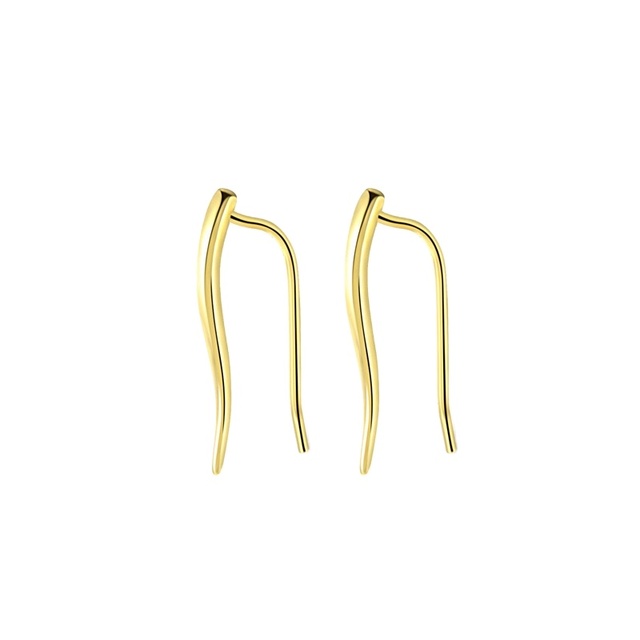 2022 NEW 925 Sterling Silver Minimalist Ear Climber Small Stud Earrings Long Ears Crawler for Women
