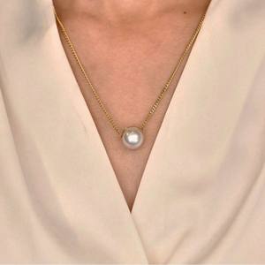 Collar de perlas moradas naturales Wenchi, 11-12mm, adorno dorado, ambiente sencillo y moderno, regalo perfecto, modelo 21214 - Product Image 1