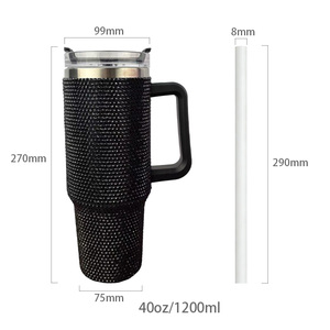 Vaso de Viaje Personalizado para Mujer, de Acero Inoxidable con Acabado Brillante, 40 oz, Gran Capacidad, con Asa y Pajita, Vaso de Acero Inoxidable de 40 oz - Product Image 3