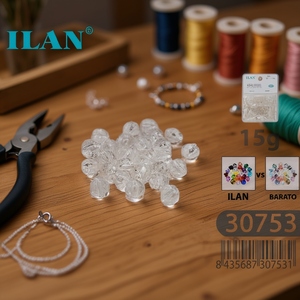 Ilan Abalorios Perline Rotonde Trasparenti da 10mm 15g per Creazione di Gioielli - Product Image 3