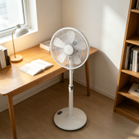 Ventilateur sur pied en plastique à vent naturel, double commande, vente en gros d'usine, ventilateur électrique domestique pour la circulation d'air intérieur