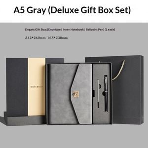 Ensemble Cadeau Promotionnel Personnalisé pour Fournitures de Bureau : Carnet à Trois Volets en Cuir PU, Stylo et Emballage Coffret Cadeau avec Impression en Relief - Product Image 4