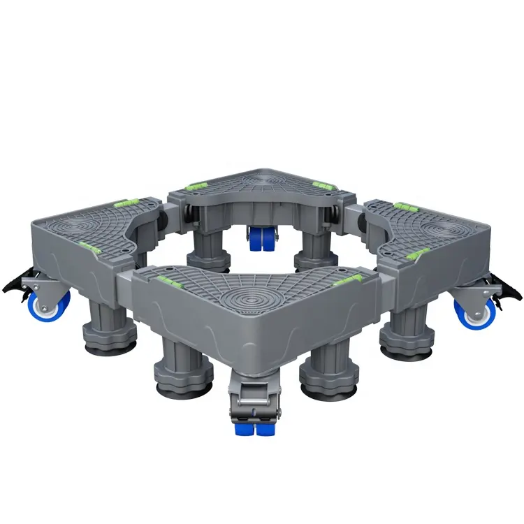 Mobiele Verstelbare Koelkast Universele Mobiele Basis Voor Wasmachine Stand Basis Met Hefvoeten Wielen En Remmen