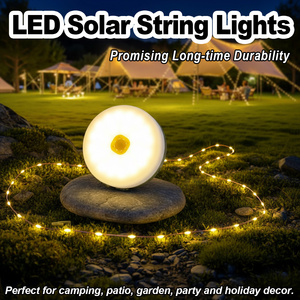 Guirlandes solaires de camping LED rechargeables par USB, étanches, portables, pour tente extérieure, jardin, cour, lampe de poche décorative, Art Déco - Product Image 3
