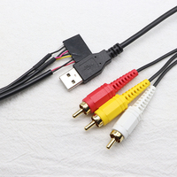 Câble blindé Dupont 2,54 mm 6P 8P 10P connecteur femelle vers USB 2.0 mâle + RCA mâle jaune blanc rouge et noir 10 pieds