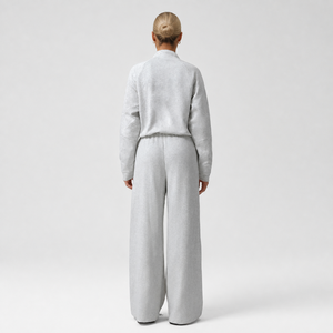 Nuova Tuta da Donna Comoda, Maniche Lunghe con Mezza Zip, Pantaloni a Gamba Larga con Tasche Laterali, Abbigliamento Casual - Product Image 5