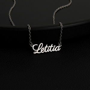 Collar con Colgante Personalizado con Nombre o Texto, Chapado en Oro de 18K, Acero Inoxidable, Diseño Simple, Regalo - Product Image 5