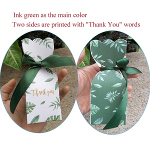 Scatole per Caramelle a Forma di Foglia Verde, Confezioni Regalo per Matrimoni, Compleanni, Feste con Decorazione a Nastro, Accessori per Addio al Nubilato e Baby Shower - Product Image 6