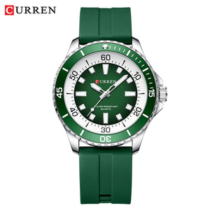 CURREN Men's Business and Sport Watches Waterproof Thin Simple Quartz Silicone Strap Luminous Fashionable Luxury <b>Clocks</b> - Product Image 4