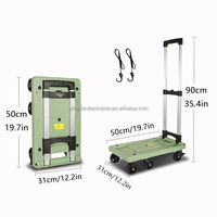 Chariot utilitaire pliable en aluminium à quatre roues, chariot à plateau extensible, léger et portable, OEM, pour la maison, le bureau, l'usine, le supermarché