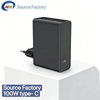 Cargador de Pared USB-C GaN de 100W HNT, OEM ODM, Logotipo Personalizado, Adaptador de Corriente Rápida Multiprotocolo PD QC PPS para Laptop y Teléfono Móvil