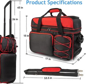 Bolsa de lona para bolas de bolos, duradera, extra grande, para gimnasio, bolsa de viaje con ruedas - Product Image 2