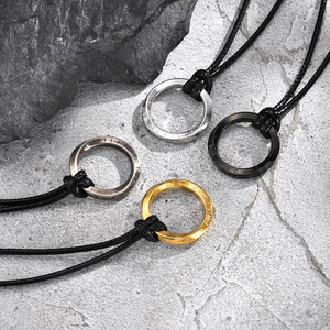 Nouveaux bijoux d'inspiration nordique à la mode hommes en acier inoxydable Viking Runes Mobius pendentif collier - Product Image 1