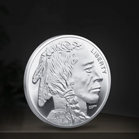 Pièce de monnaie en or de buffle américain, pièce de monnaie en argent, médaille commémorative, buffle de la ville, liberté, pièce de monnaie commémorative indienne, vente de cadeaux