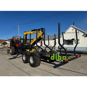 Remorque Forestière Certifiée CE pour Tracteur, Quad, avec Grue pour Transport de Bûches - Product Image 5
