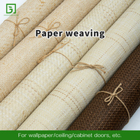 Rouleaux de papier tissé en chanvre naturel Matériau décoratif écologique et léger pour portes et meubles Accessoires de meubles