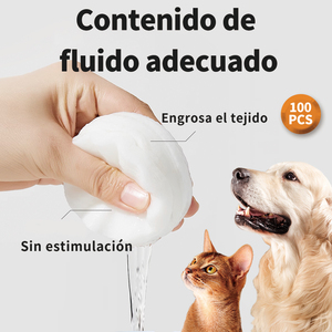 Toallitas de Limpieza Ocular Redondas para Perros y Gatos, 100 Unidades, 5 cm de Diámetro, Limpieza Suave con Aloe Vera y Manzanilla - Product Image 3