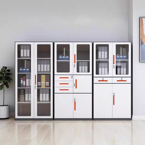 Hoge Kantoor 4-plank Kast Staal, Afsluitbare <span class=keywords><strong>2</strong></span>-deurs Opbergkast, Verticale Ruimtebesparende Kast Voor Thuis En Commercieel Kantoor - Product Image 6