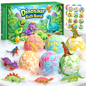 <span class=keywords><strong>Bombe</strong></span> da <span class=keywords><strong>Bagno</strong></span> per Bambini a Forma di Uovo di Dinosauro, Confezione da 12 Pezzi Colorati con Giocattolo Dinosauro all'Interno - Product Image 1