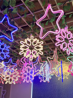 LED Fünfzackiger Stern Schneeflocke Weihnachten Kunststoff IP65 Wasserdichte Außen-Hängedekoration Baummodellierung Anhänger Dekorative Beleuchtung