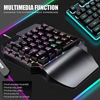 Clavier de jeu filaire à une main, rétroéclairage LED arc-en-ciel, 39 touches, mini clavier de jeu portable, contrôleur de jeu ergonomique pour PC Gamer