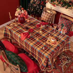 Modern White Wedding Decorative Plaid Cotton Rectangle <b>Tablecloth</b> Reusable PE Fabric Red for <b>Party</b> <b>Tablecloth</b> - Product Image 4