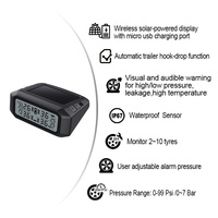 Promata Système de Surveillance TPMS Sans Fil à Énergie Solaire avec Capteurs Externes et Reconnaissance Automatique du Crochet de Remorque pour 10 Pneus