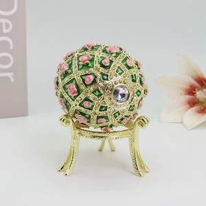 SHINNYGIFTS Luxury Wedding Favors: Rose-Patterned Egg Decorative <strong>Box</strong> <strong>Russian</strong> Matryoshka-Style Egg Ornament Storage <strong>Box</strong> - Product Image 2