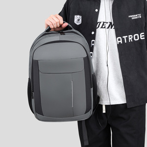 Laptop <b>Backpack</b> <b>Large</b> Capacity Lightweight Simple Style For Men Women Students 15 Inches Compatible Blue Gray Black Yellow - Product Image 3