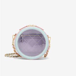 Nouvelles Filles Doux Couleur Mini <span class=keywords><strong>Sac</strong></span> À Bandoulière En Cuir PU Avec PVC Transparent Fil Classique <span class=keywords><strong>Sac</strong></span> - Product Image 1