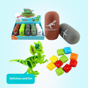 Caramelos al por mayor etiqueta privada personalizada ensamblada colorido sorpresa dinosaurios huevos juguete con chicle niños caramelo juguete dulce ODM - Product Image 1