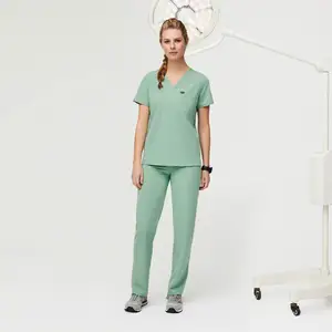 2021 bellezza Design noi alla moda etichetta privata lavoro personalizzato tratto infermiera top imposta infermieristica medica scrub uniformi set