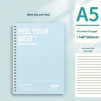 Cahier à spirale étanche à couverture rigide de 60 feuilles A5 B5 Cahier d'exercices scolaires pour étudiants