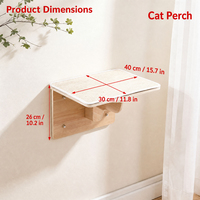 Plateforme murale flottante pour chat en sisal naturel, repose-pieds en bois massif, étagère murale, marchepied d'escalade, accessoire pour arbre à chat
