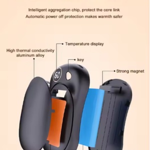 Lot de 2 chauffe-mains magnétiques rechargeables PTC, charge USB, thermostat réglable, portables pour la maison et l'extérieur - Product Image 3