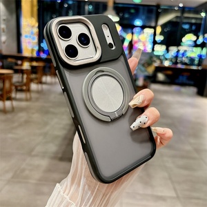 Ring <b>CD</b> Matte Rotating Stand Magnetic Pc Phone Case for iPhone 17 Air 16 15 14 Pro Max Bumper <b>Holder</b> Frosted Bracket Back Cover - Product Image 6