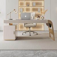 Bureau de direction moderne en marbre de luxe pour ordinateur, ensemble de bureau à domicile