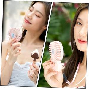 Ventilateur portable à clipser, mini ventilateur de téléphone rechargeable, pour la maison, l'extérieur et les voyages, avec anneau lumineux LED et clip pour téléphone, ventilateur pliable à main - Product Image 6